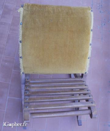 Repose pieds balancelle en bois et velours