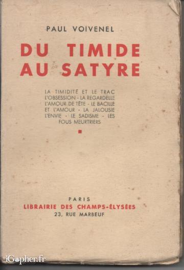 Livre "Du timide au satyre" (Paul Voivenel)