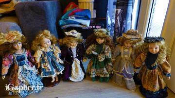 6 poupées en porcelaine