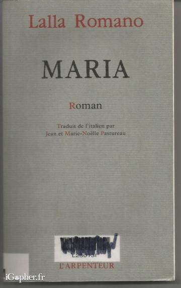 Livre : Maria (Lalla Romano)