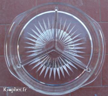 Plat apéritif en verre (3 compartiments)