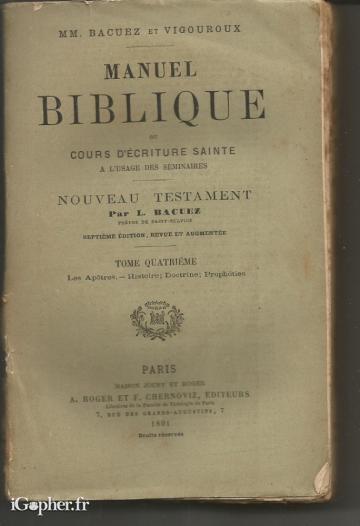 Livre : Manuel biblique Nouveau testament (tome 4)