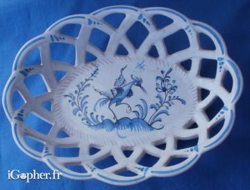 Coupe en faïence - Lallier (Moustiers) - Oiseau Bleu