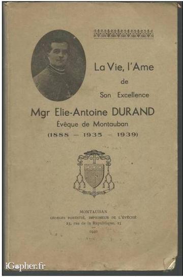 Livre "La vie, l'âme de son excellence" de Elie-A. Durand