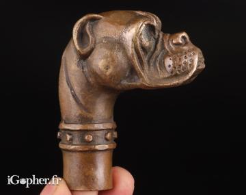 Pommeau de canne (tête de bouledogue)