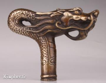 Pommeau de canne Tête de Dragon
