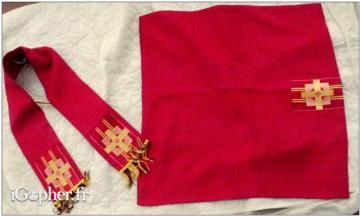 Ensemble ecclésiastique (voile de calice manipule)
