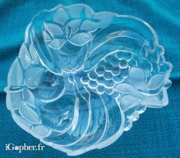 Coupe à fruits bleue (verre très épais)