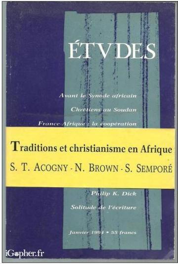 Revue Etudes "Traditions et christianisme en Afrique"