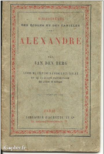 Livre "Alexandre" (Van Den Berg - 1881)